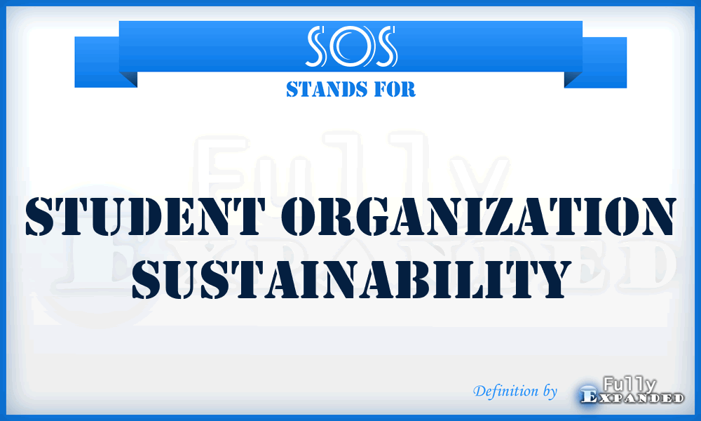SOS - Student Organization Sustainability