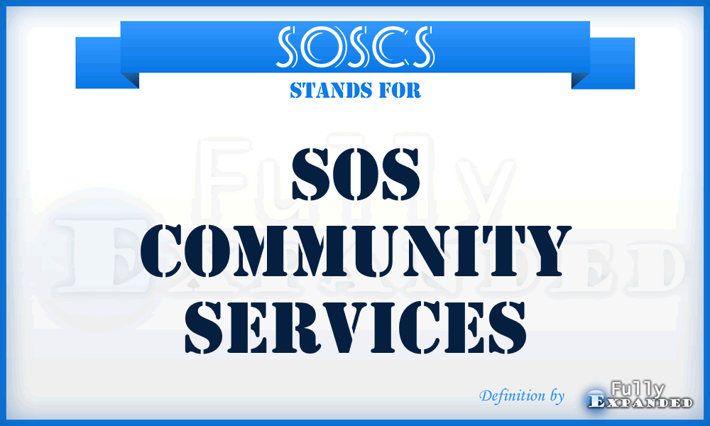 SOSCS - SOS Community Services