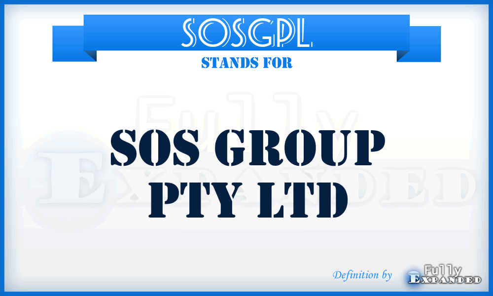 SOSGPL - SOS Group Pty Ltd
