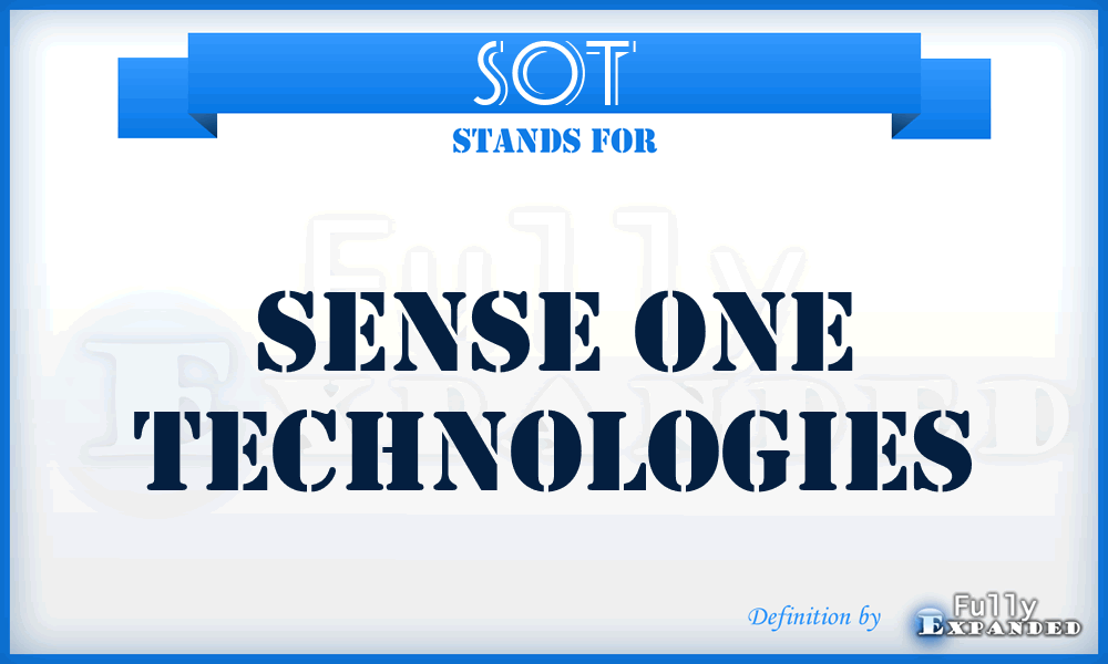 SOT - Sense One Technologies