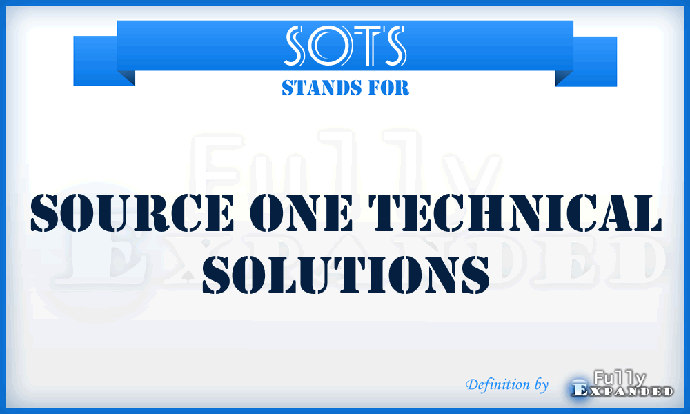 SOTS - Source One Technical Solutions