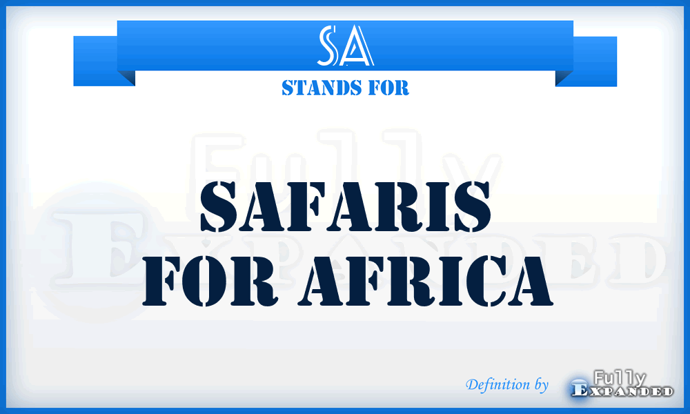 SA - Safaris for Africa