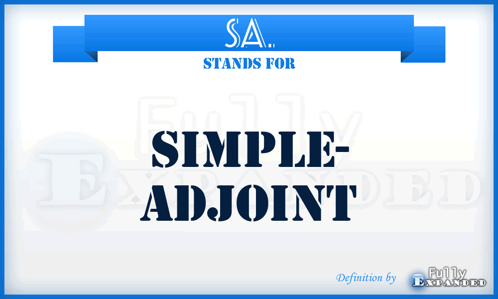 SA. - Simple- Adjoint