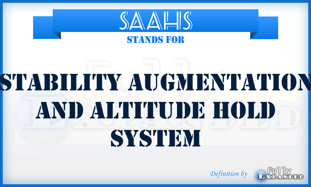 SAAHS - stability augmentation and altitude hold system