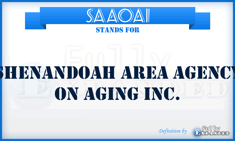 SAAOAI - Shenandoah Area Agency On Aging Inc.