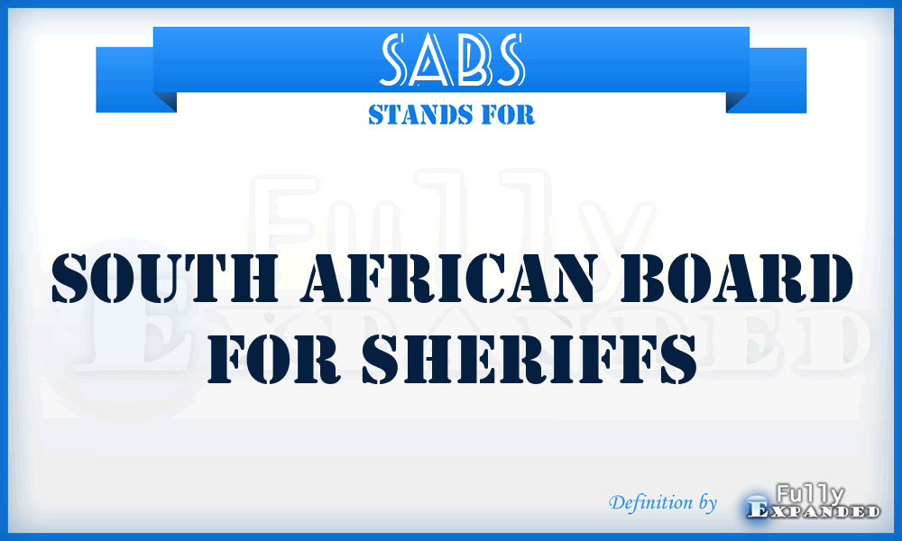 SABS - South African Board for Sheriffs