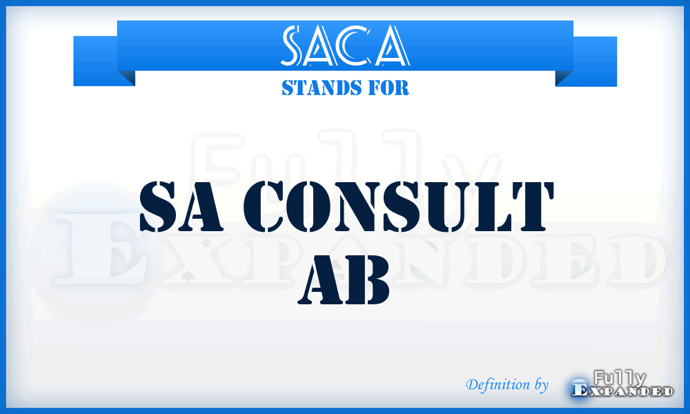 SACA - SA Consult Ab