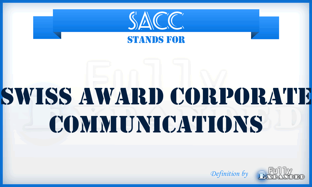 SACC - Swiss Award Corporate Communications