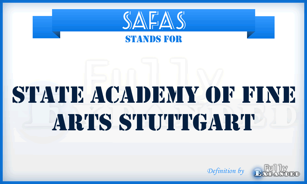 SAFAS - State Academy of Fine Arts Stuttgart