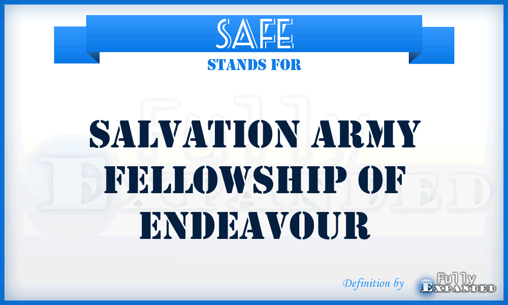 SAFE - Salvation Army Fellowship of Endeavour