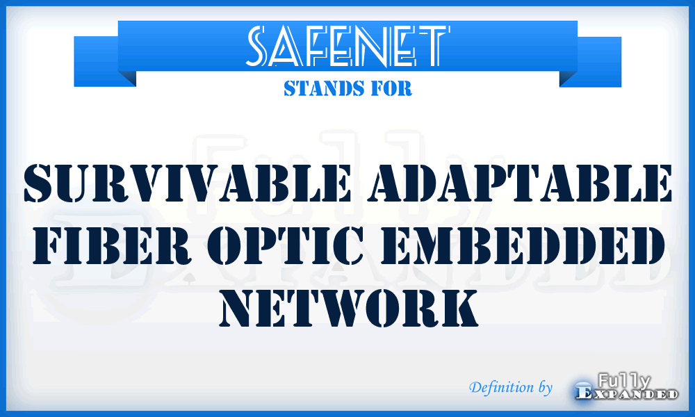 SAFENET - survivable adaptable fiber optic embedded network