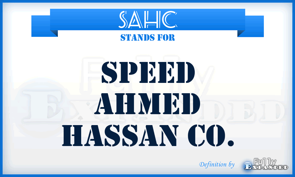 SAHC - Speed Ahmed Hassan Co.