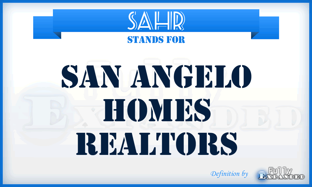 SAHR - San Angelo Homes Realtors
