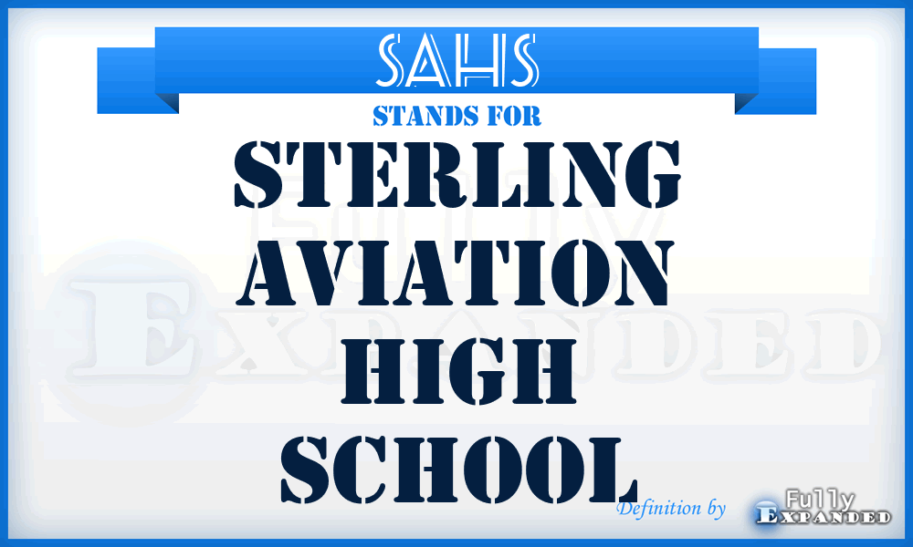 SAHS - Sterling Aviation High School