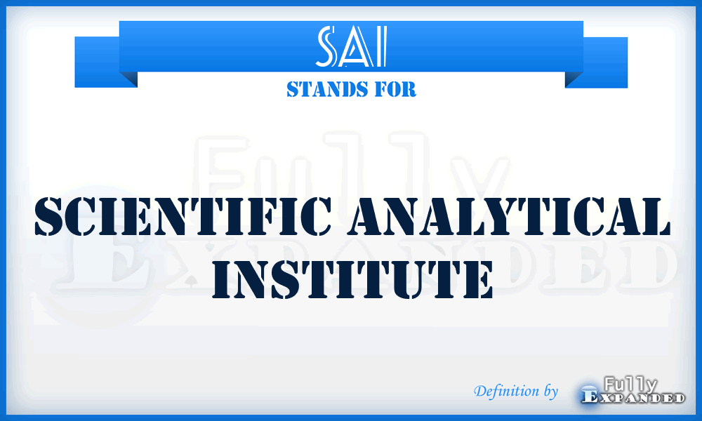 SAI - Scientific Analytical Institute