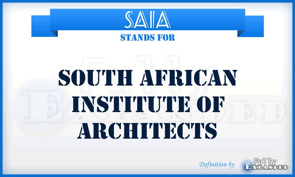 SAIA - South African Institute of Architects