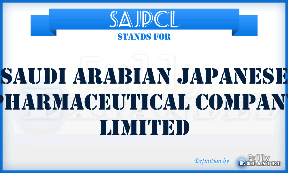 SAJPCL - Saudi Arabian Japanese Pharmaceutical Company Limited