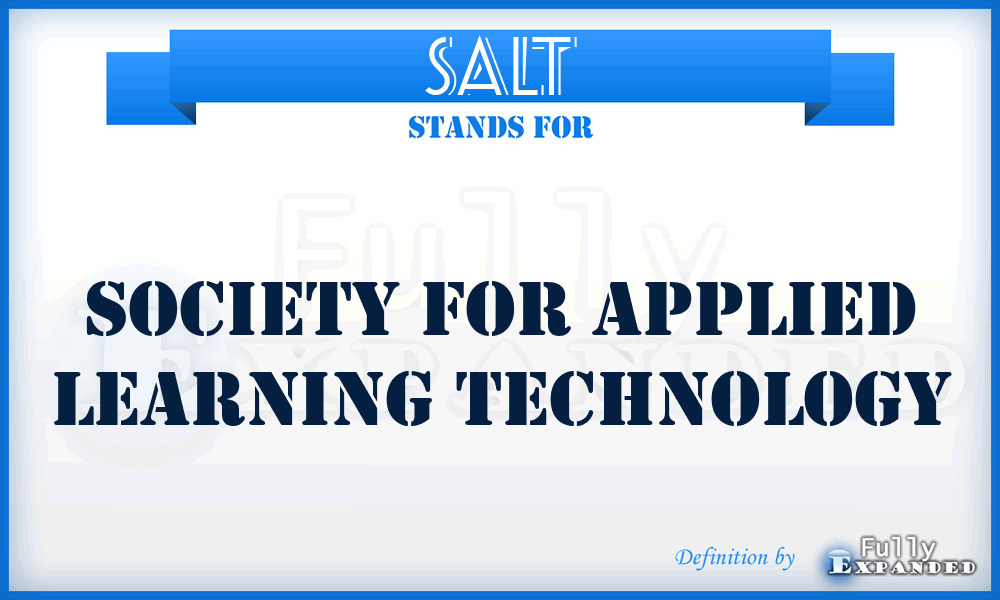 SALT - Society for Applied Learning Technology