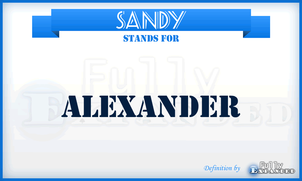 SANDY - Alexander