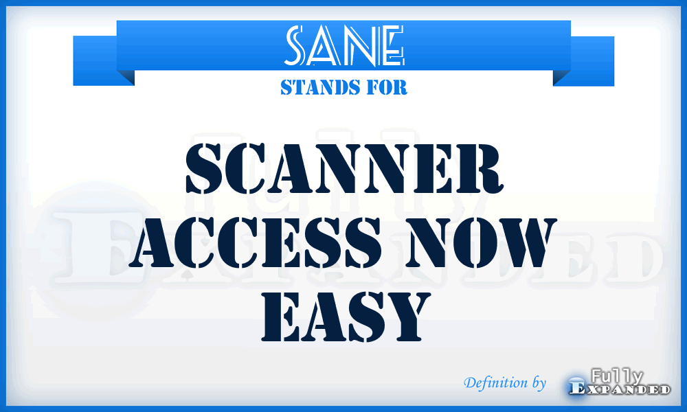 SANE - Scanner Access Now Easy