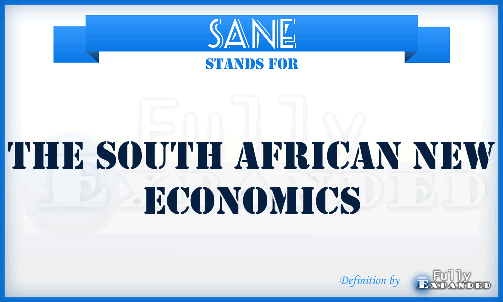 SANE - The South African New Economics