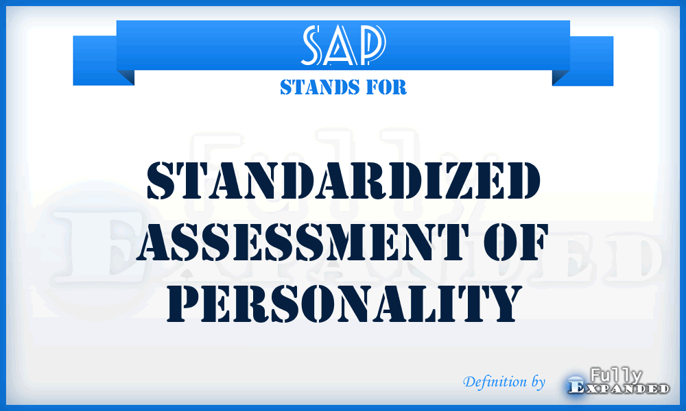 SAP - Standardized Assessment of Personality