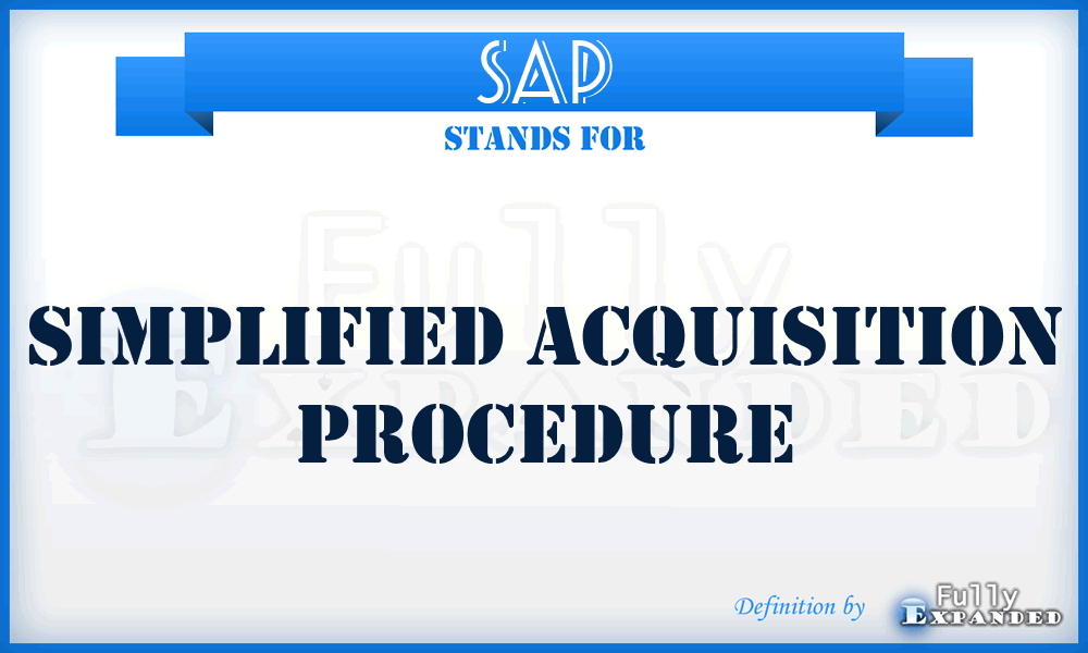 SAP - simplified acquisition procedure
