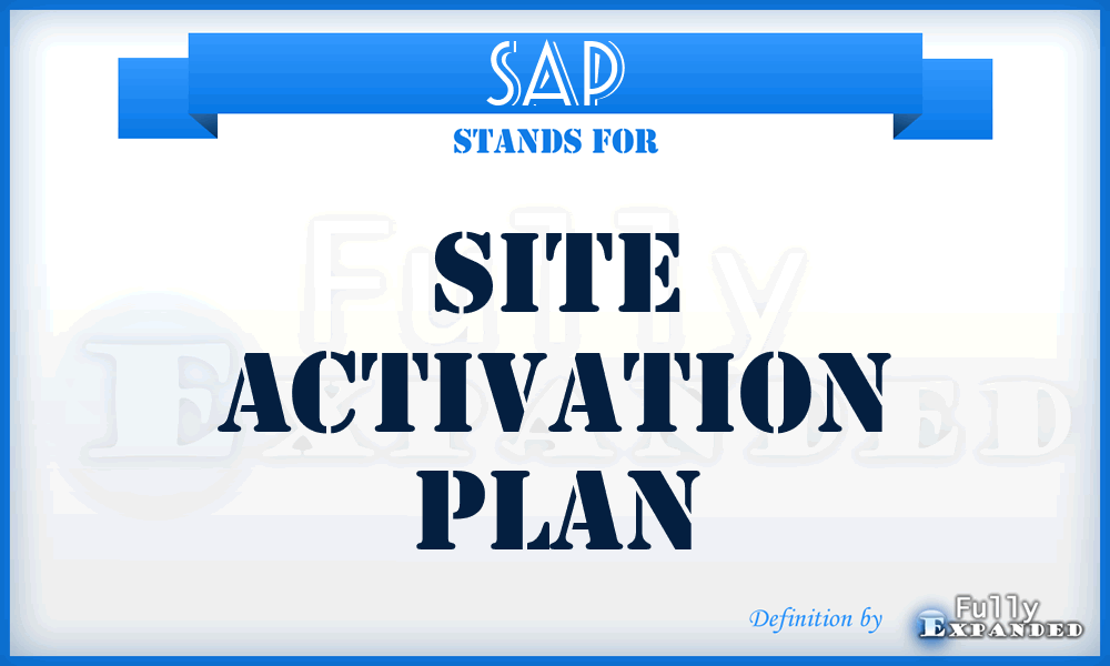 SAP - site activation plan