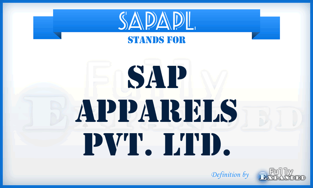 SAPAPL - SAP Apparels Pvt. Ltd.