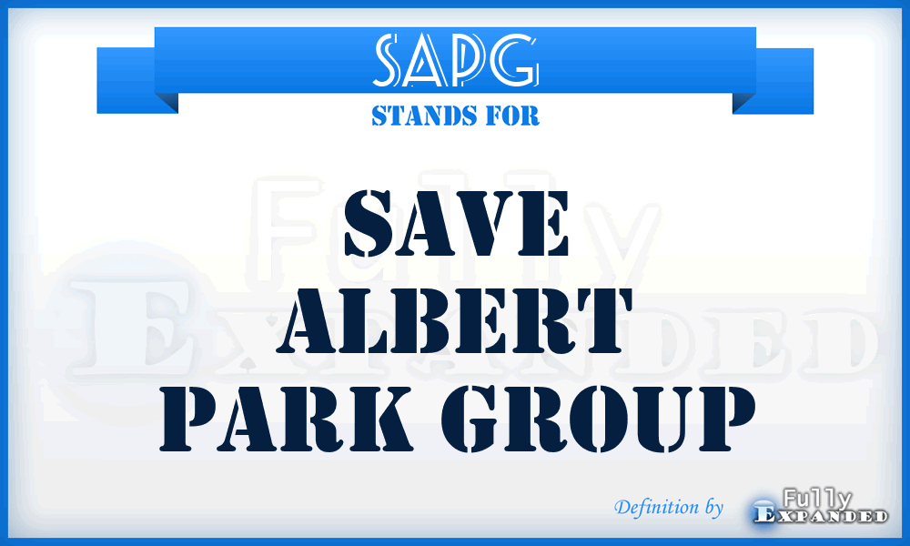 SAPG - Save Albert Park Group