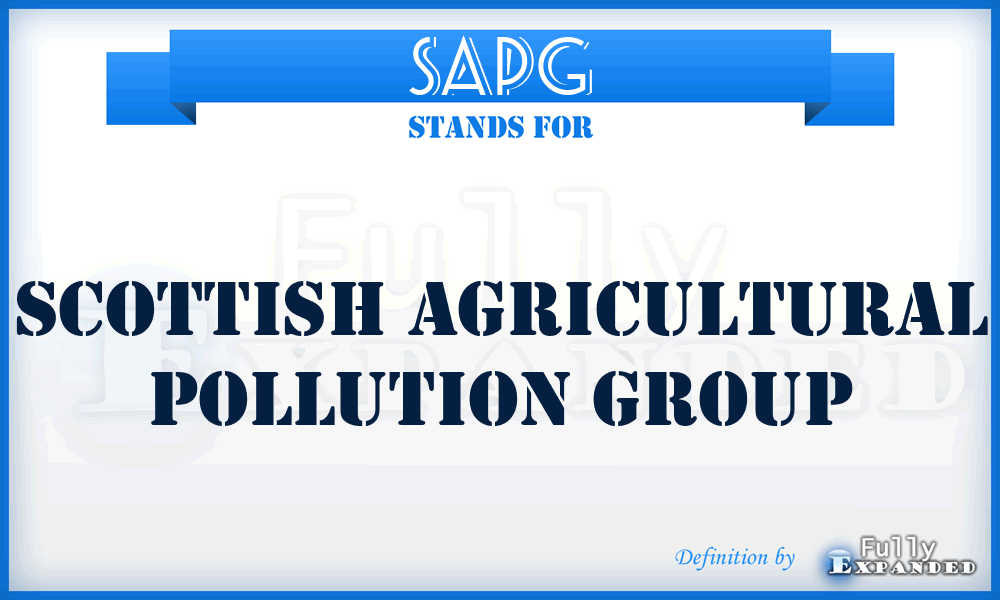 SAPG - Scottish Agricultural Pollution Group