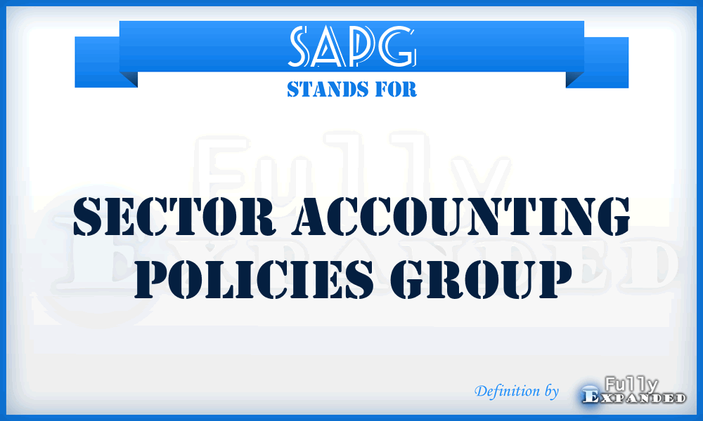 SAPG - Sector Accounting Policies Group
