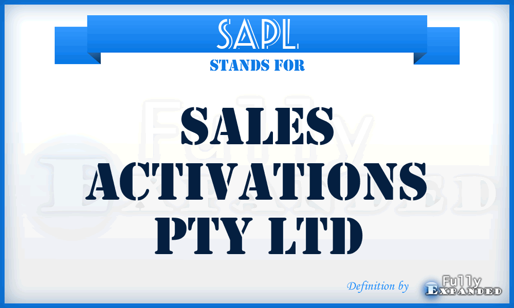 SAPL - Sales Activations Pty Ltd