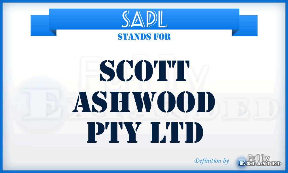 SAPL - Scott Ashwood Pty Ltd