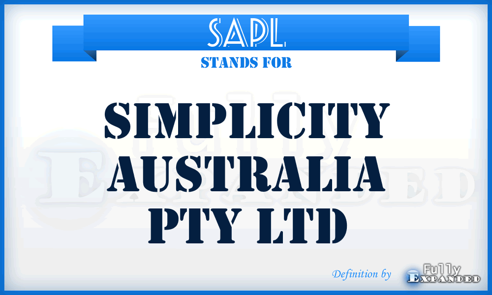 SAPL - Simplicity Australia Pty Ltd