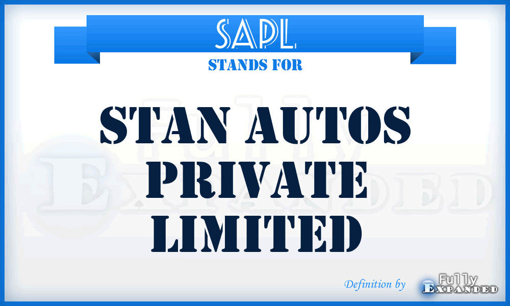 SAPL - Stan Autos Private Limited