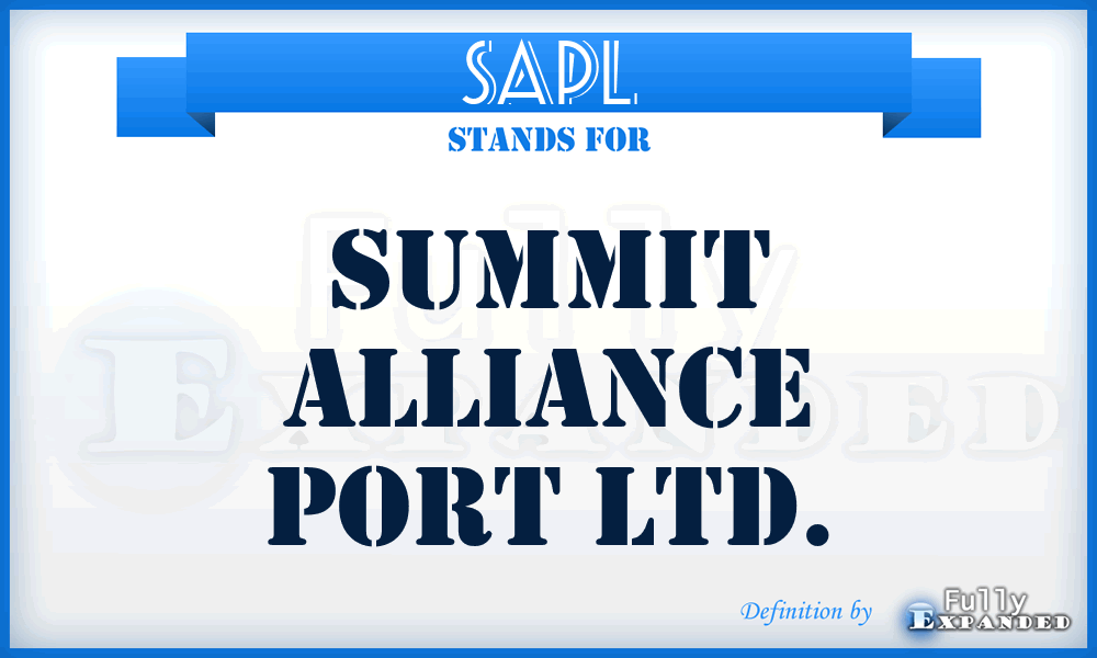 SAPL - Summit Alliance Port Ltd.