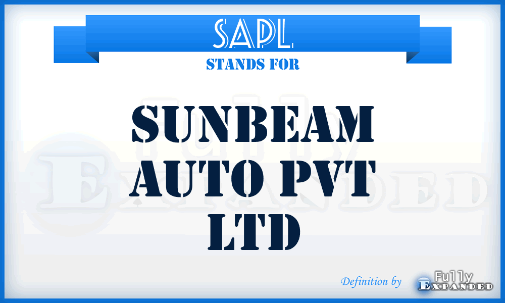 SAPL - Sunbeam Auto Pvt Ltd
