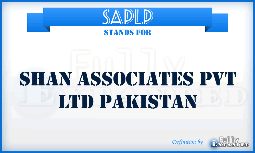SAPLP - Shan Associates Pvt Ltd Pakistan