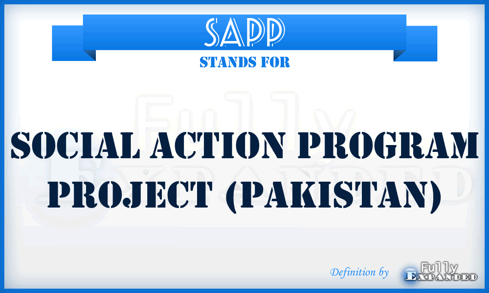 SAPP - Social Action Program Project (Pakistan)
