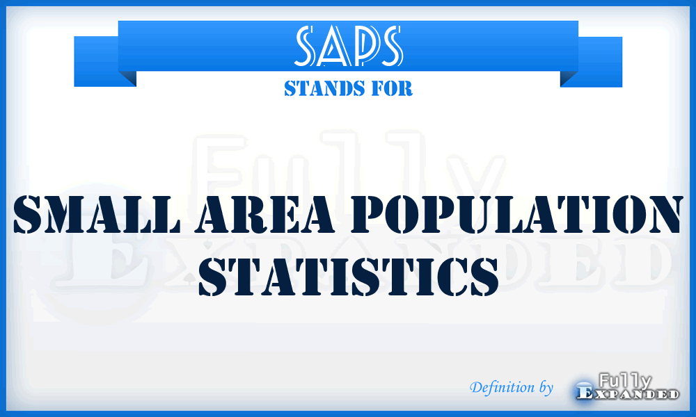 SAPS - Small Area Population Statistics