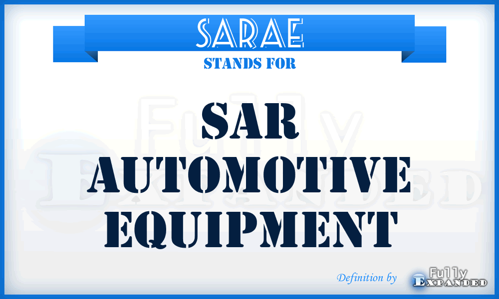 SARAE - SAR Automotive Equipment