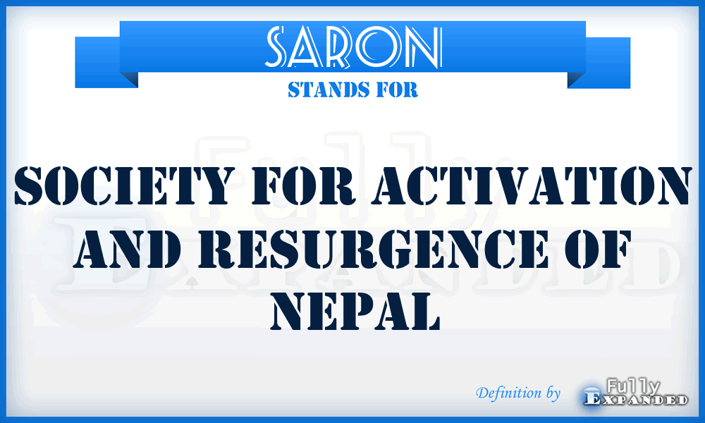 SARON - Society for Activation and Resurgence of Nepal