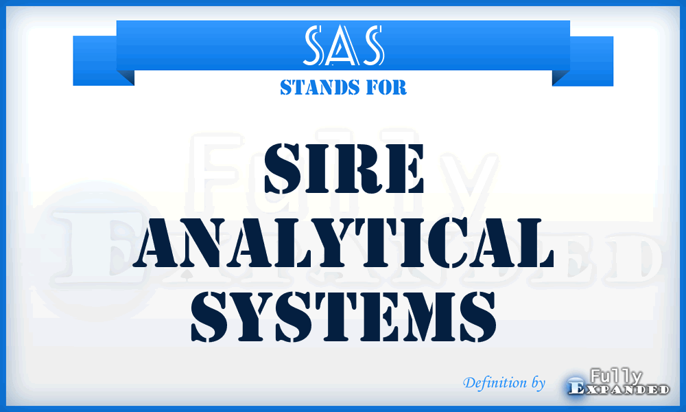SAS - Sire Analytical Systems