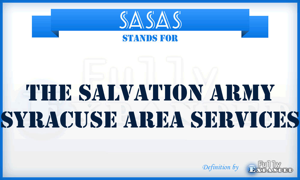 SASAS - The Salvation Army Syracuse Area Services