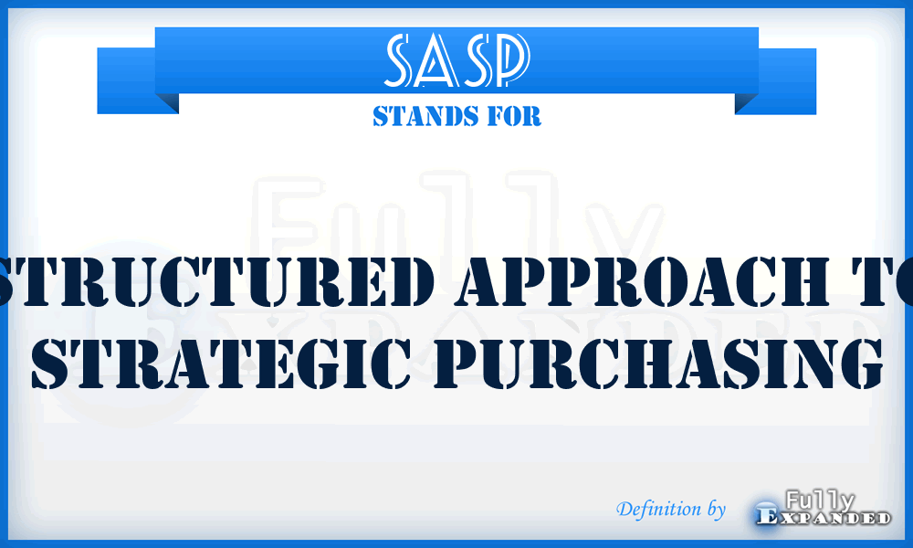 SASP - Structured Approach To Strategic Purchasing