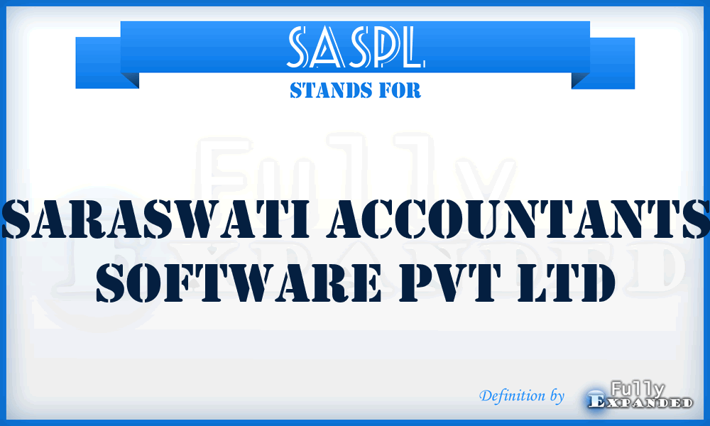 SASPL - Saraswati Accountants Software Pvt Ltd