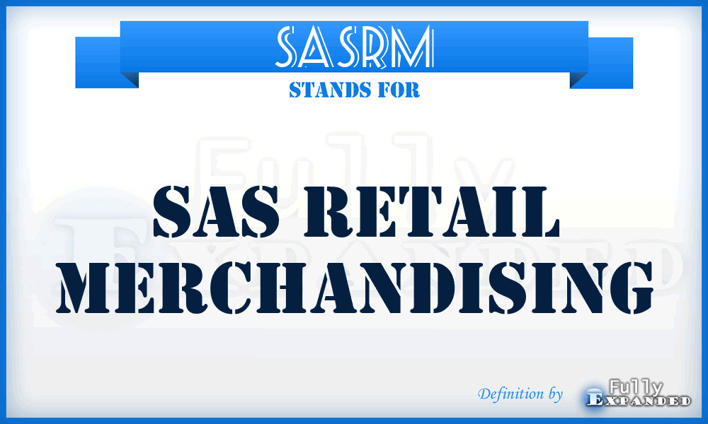 SASRM - SAS Retail Merchandising