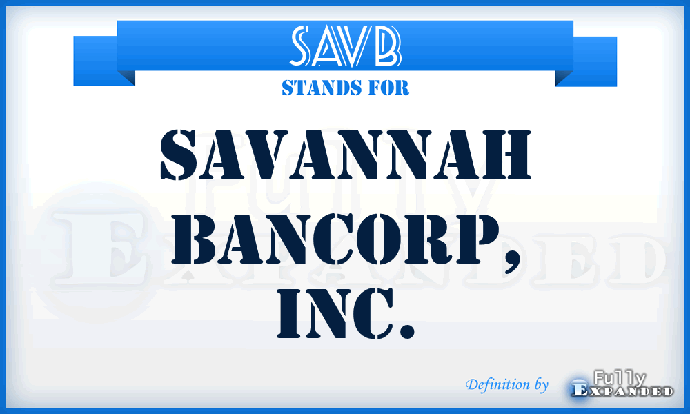 SAVB - Savannah Bancorp, Inc.