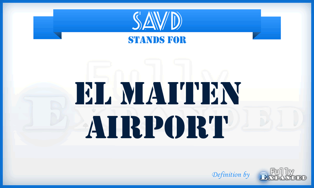 SAVD - El Maiten airport